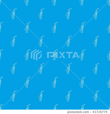 Saxophone pattern vector seamless blue Saxophone pattern vector seamless blue 41720774