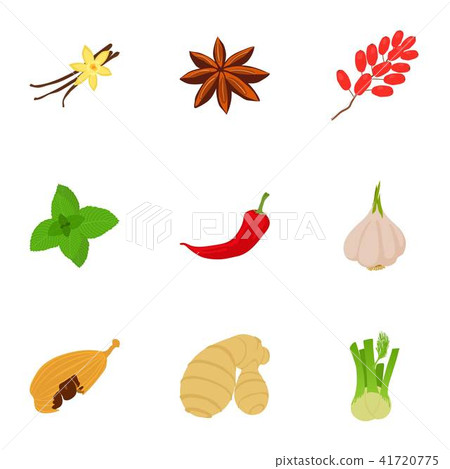 Herbage icons set, cartoon style 41720775