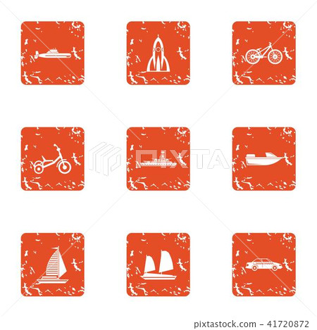 Traffic flow icons set, grunge style 41720872