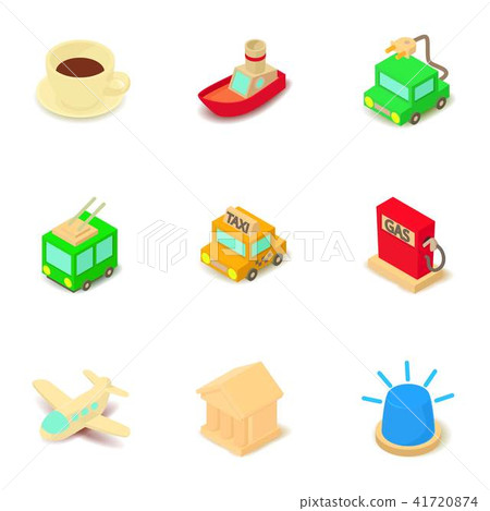 Shuttle icons set, isometric style Shuttle icons set, isometric style 41720874