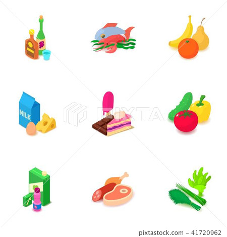 Restaurant dinner icons set, isometric style 41720962