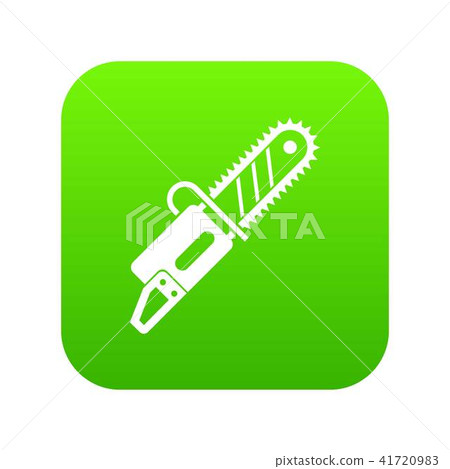 Chainsaw icon digital green 41720983