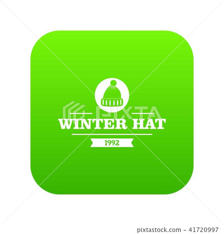 Winter hat icon green vector 41720997