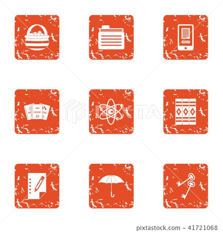 Book spine icons set, grunge style Book spine icons set, grunge style 41721068