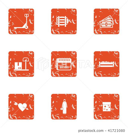 Bestowal love icons set, grunge style Bestowal love icons set, grunge style 41721080