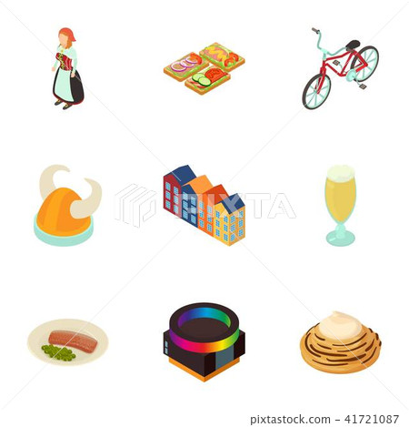 Euro tradition icons set, cartoon style 41721087