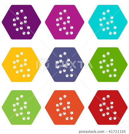 Tryptophan icons set 9 vector Tryptophan icons set 9 vector 41721185