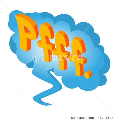 Pfff speech bubble icon, isometric style Pfff speech bubble icon, isometric style 41721192