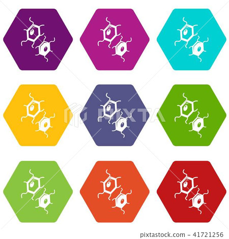 Bird flu virus icons set 9 vector Bird flu virus icons set 9 vector 41721256
