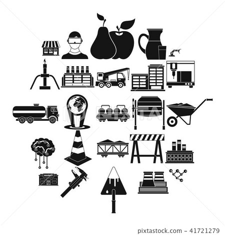 Extraction icons set, simple style Extraction icons set, simple style 41721279