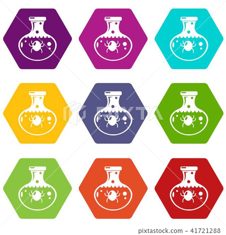 Chemical bug icons set 9 vector Chemical bug icons set 9 vector 41721288