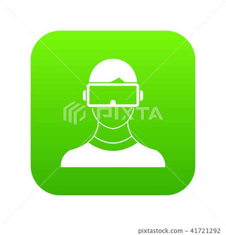 Virtual 3d reality goggles icon digital green Virtual 3d reality goggles icon digital green 41721292