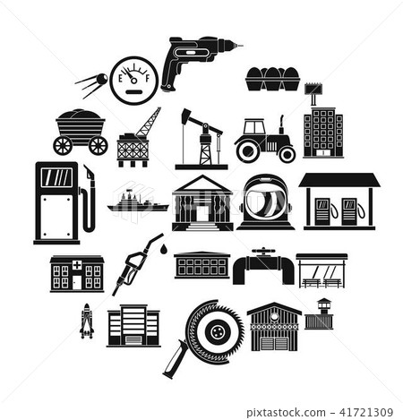 Workers in the factory icons set, simple style Workers in the factory icons set, simple style 41721309