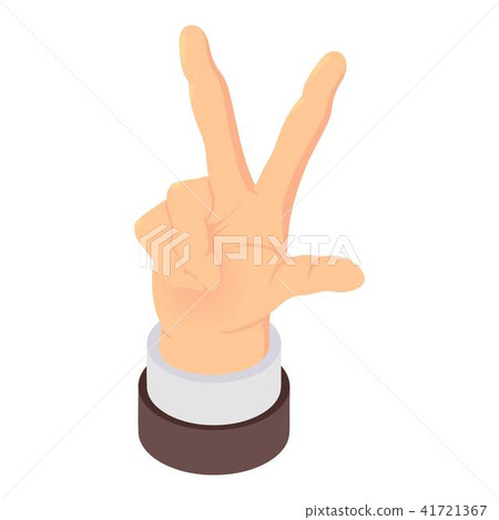 Hand three finger icon, isometric style Hand three finger icon, isometric style 41721367