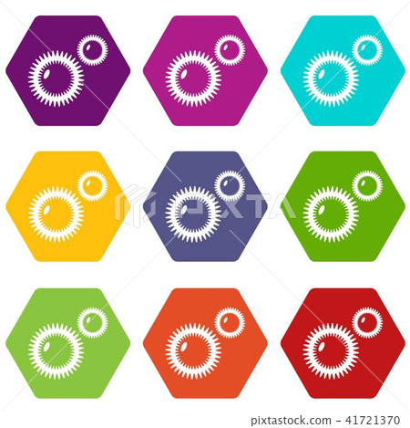 Mildew virus icons set 9 vector Mildew virus icons set 9 vector 41721370