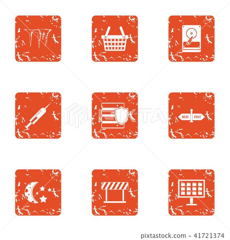 Information energy icons set, grunge style Information energy icons set, grunge style 41721374