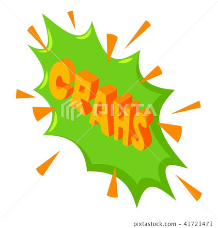 Crahs speech bubble icon, isometric style 41721471