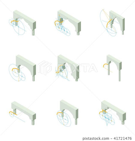Arch icons set, isometric style 41721476