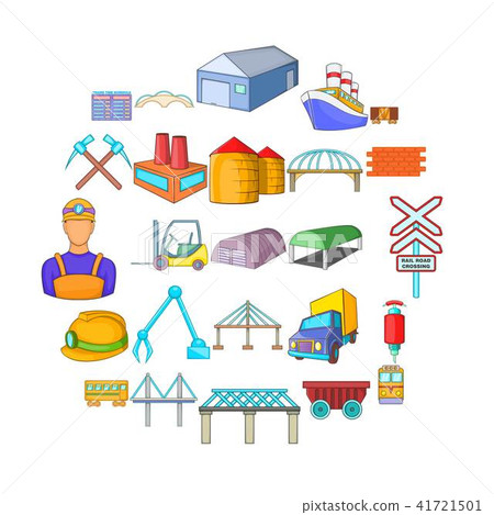 Physical labor icons set, cartoon style Physical labor icons set, cartoon style 41721501