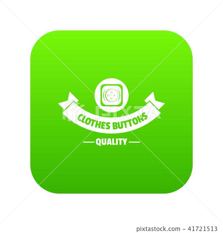 Clothes button retro icon green vector - Stock Illustration [41721513 ...