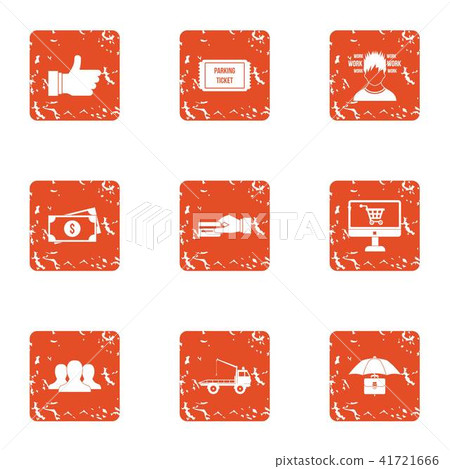 Prepare a payment icons set, grunge style Prepare a payment icons set, grunge style 41721666