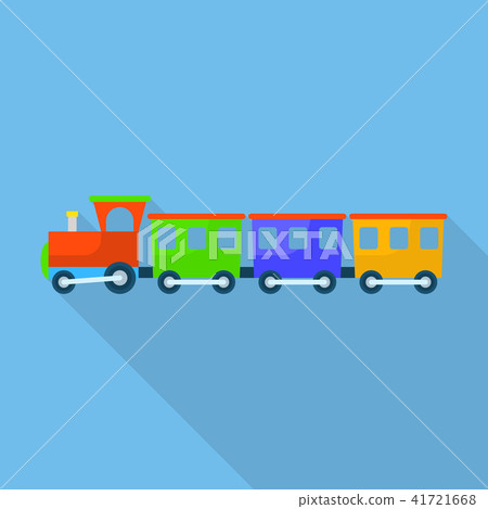 Train toy with shadow icon, flat style Train toy with shadow icon, flat style 41721668