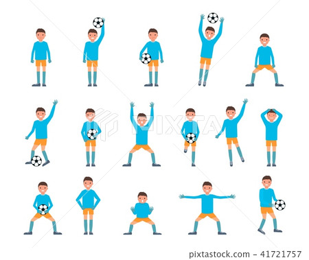 Goalkeeper man icons set, flat style 41721757