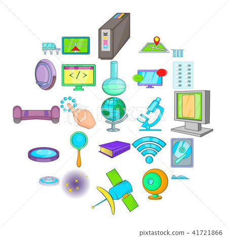 Breakthrough icons set, cartoon style Breakthrough icons set, cartoon style 41721866