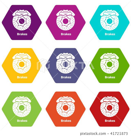 Brakes icons set 9 vector Brakes icons set 9 vector 41721873