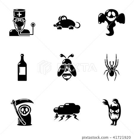 Deadly danger icons set, simple style Deadly danger icons set, simple style 41721920