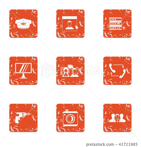 Data carrier icons set, grunge style Data carrier icons set, grunge style 41721985