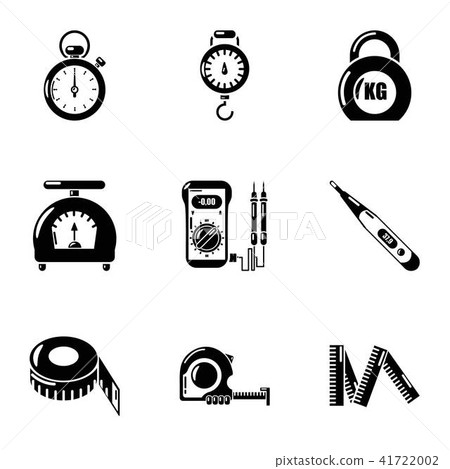 Quantify icons set, simple style Quantify icons set, simple style 41722002