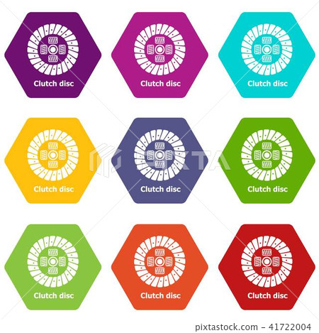 Clutch disc icons set 9 vector Clutch disc icons set 9 vector 41722004