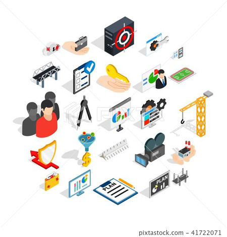 Interface icons set, isometric style Interface icons set, isometric style 41722071