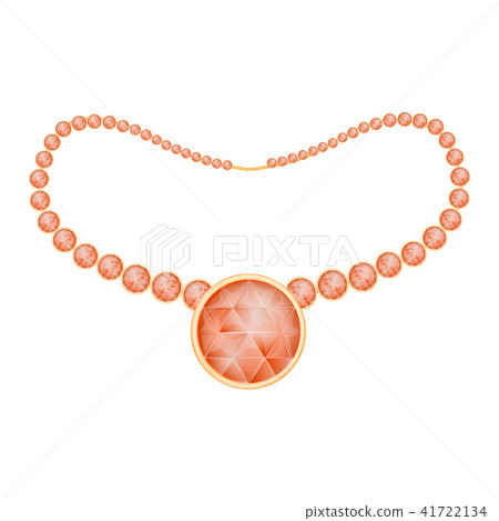 Red stone necklace mockup, realistic style Red stone necklace mockup, realistic style 41722134