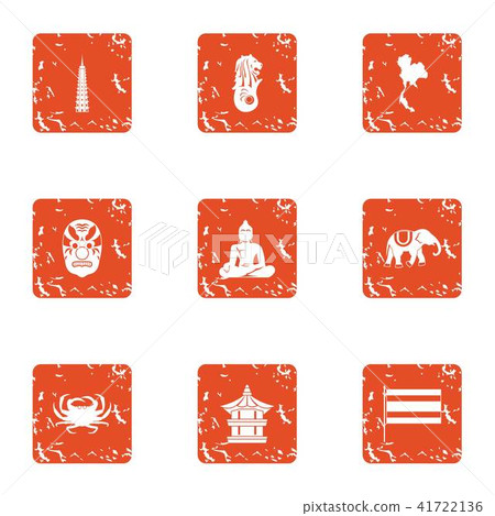 Public prayer icons set, grunge style Public prayer icons set, grunge style 41722136