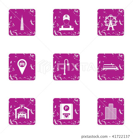 Lay icons set, grunge style 41722137
