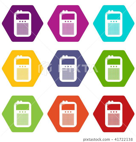 Portable radio icons set 9 vector Portable radio icons set 9 vector 41722138
