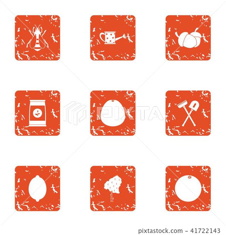 Fertilizer icons set, grunge style 41722143