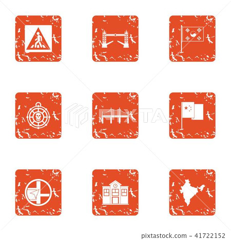 Axle icons set, grunge style Axle icons set, grunge style 41722152