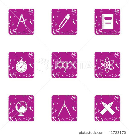Microcosm icons set, grunge style Microcosm icons set, grunge style 41722170