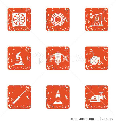 Alternative fuel icons set, grunge style Alternative fuel icons set, grunge style 41722249