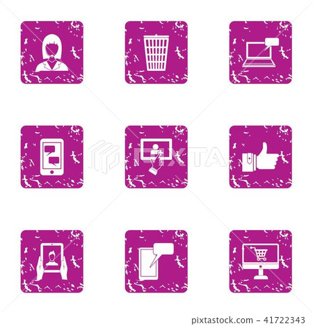 Epistle icons set, grunge style Epistle icons set, grunge style 41722343