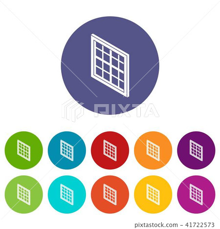 Lattice window frame icons set vector color Lattice window frame icons set vector color 41722573
