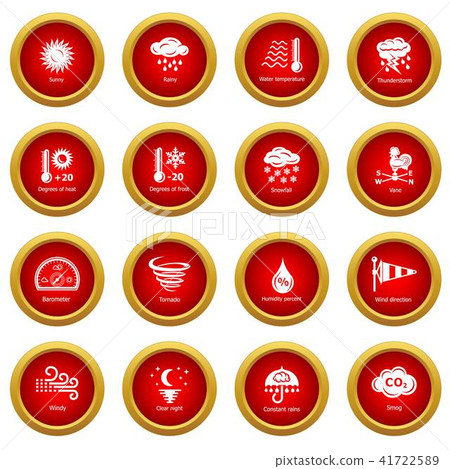Weater icons set, simple style 41722589