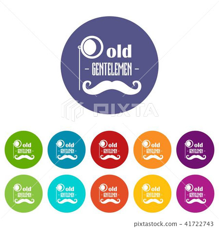 Old gentlemen icons set vector color 41722743