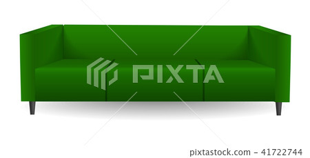 Long green sofa mockup, realistic style Long green sofa mockup, realistic style 41722744