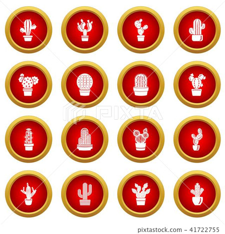 Cactus icons set, simple style 41722755