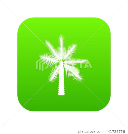 Big palm tree icon digital green 41722756