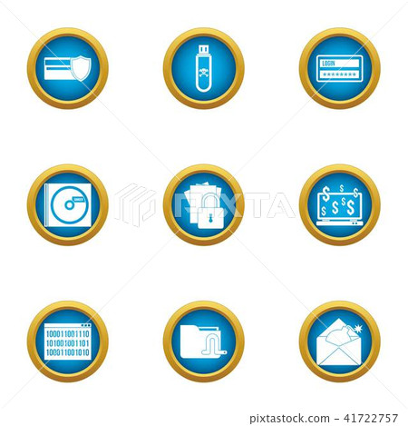 Electronic data icons set, flat style Electronic data icons set, flat style 41722757